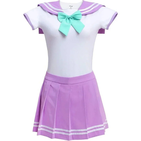 Littleforbig Cotton Sailor Purple Bodysuit Cosplay Magical Onesie Skirt - Picture 6 of 8